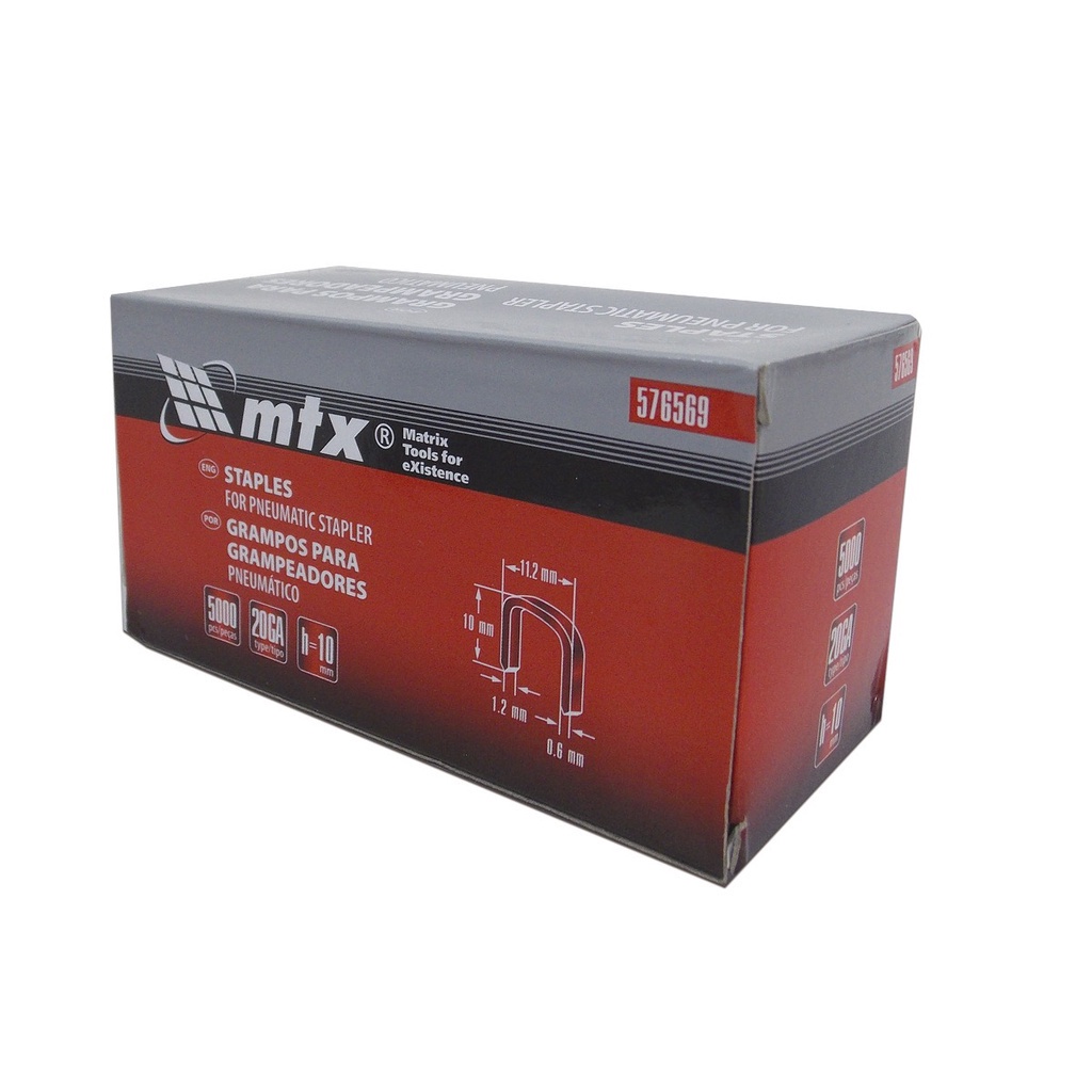 Grampos Grampeador Pneumático 10mm 5000 Peças 574209 Mtx