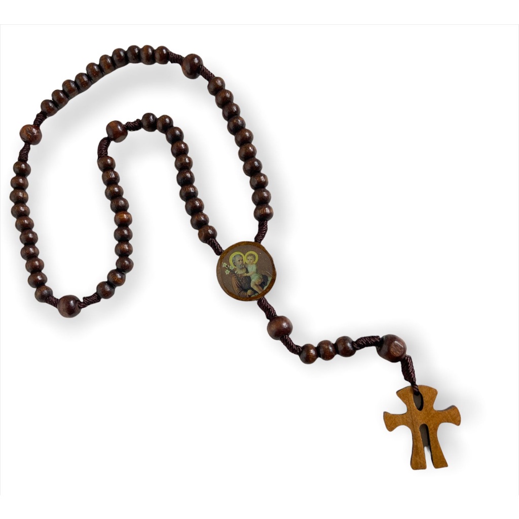 Terço dos Homens São José Madeira 36cm em Oferta na Shopee