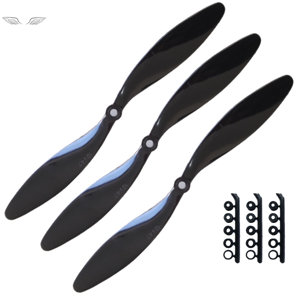 3 Hélice Mhs Fly 10/4.7 Slow Voo lento Aeromodelo leve Motor Elétrico 900 a 1300kv Brushless RC 2212