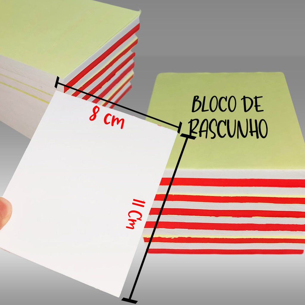 100 unidades Blocos de Rascunho 8x11 - 100 Fls