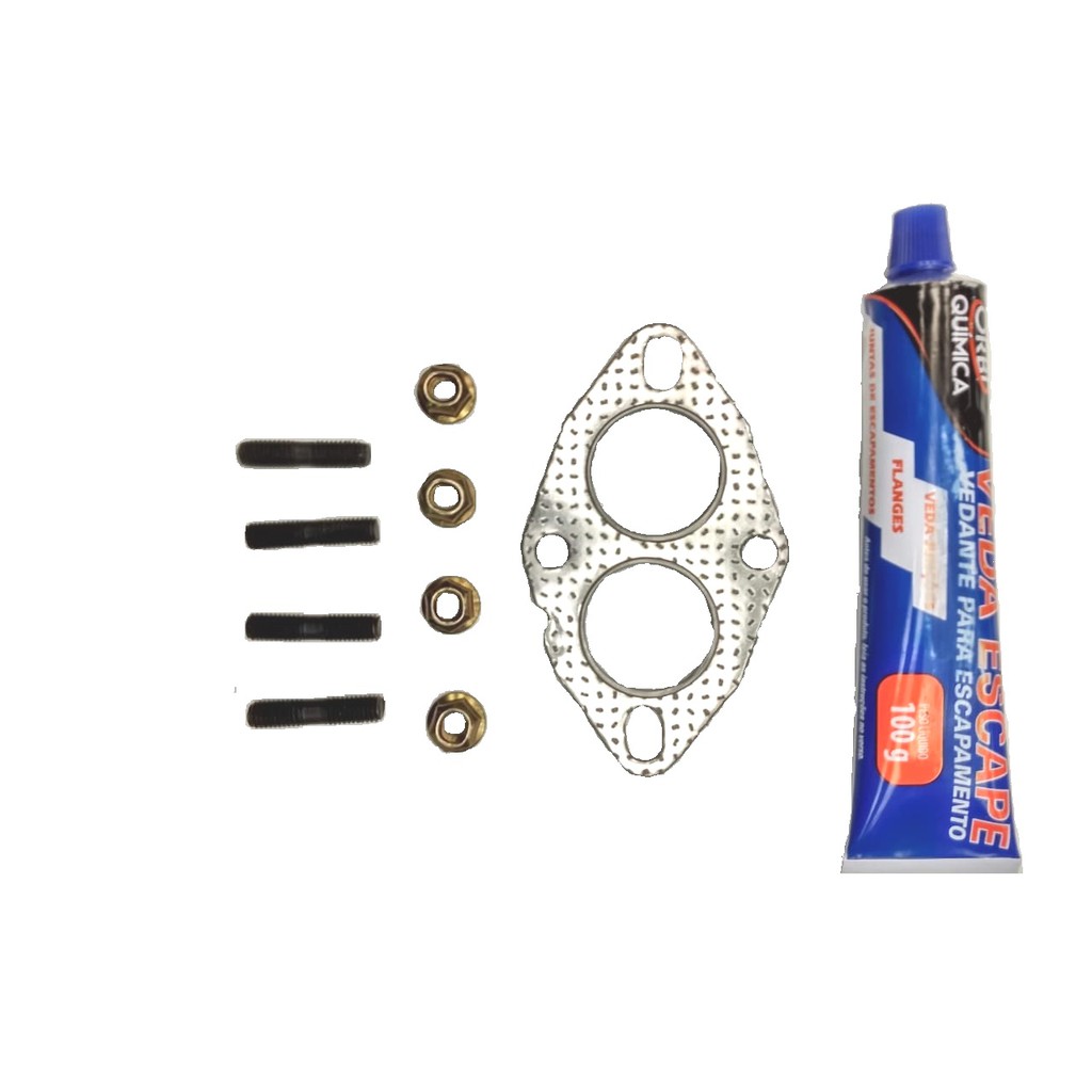 Kit junta prisioneiros porcas veda escape tubo dianteiro escapamento Doblo  Palio  Siena  strada - 1.3  1.6 16v 99...02