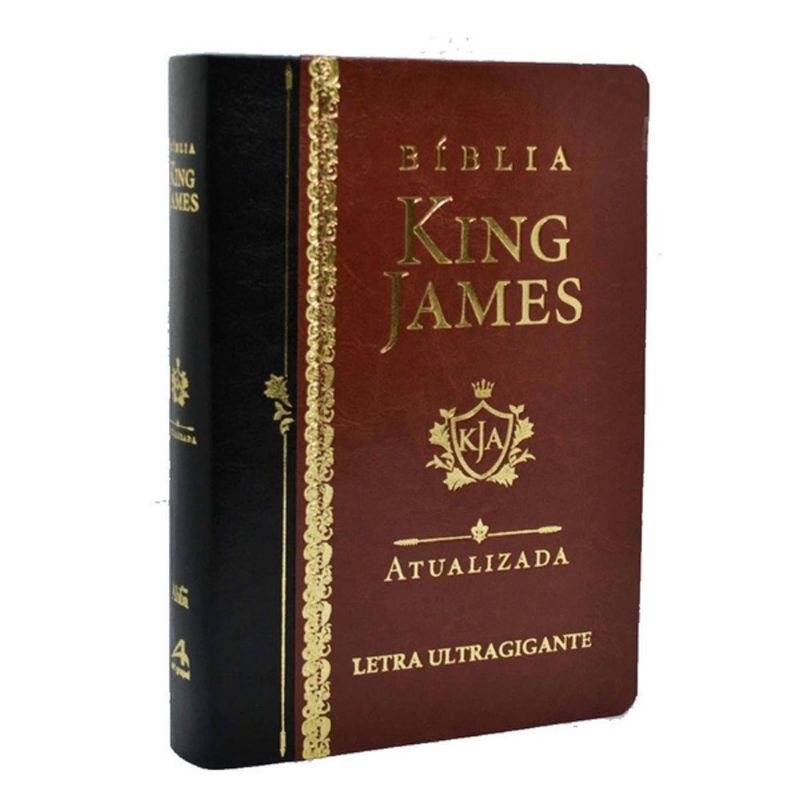 Biblia King James Atualizada Letra Ultragigante Luxo Marrom | Shopee Brasil