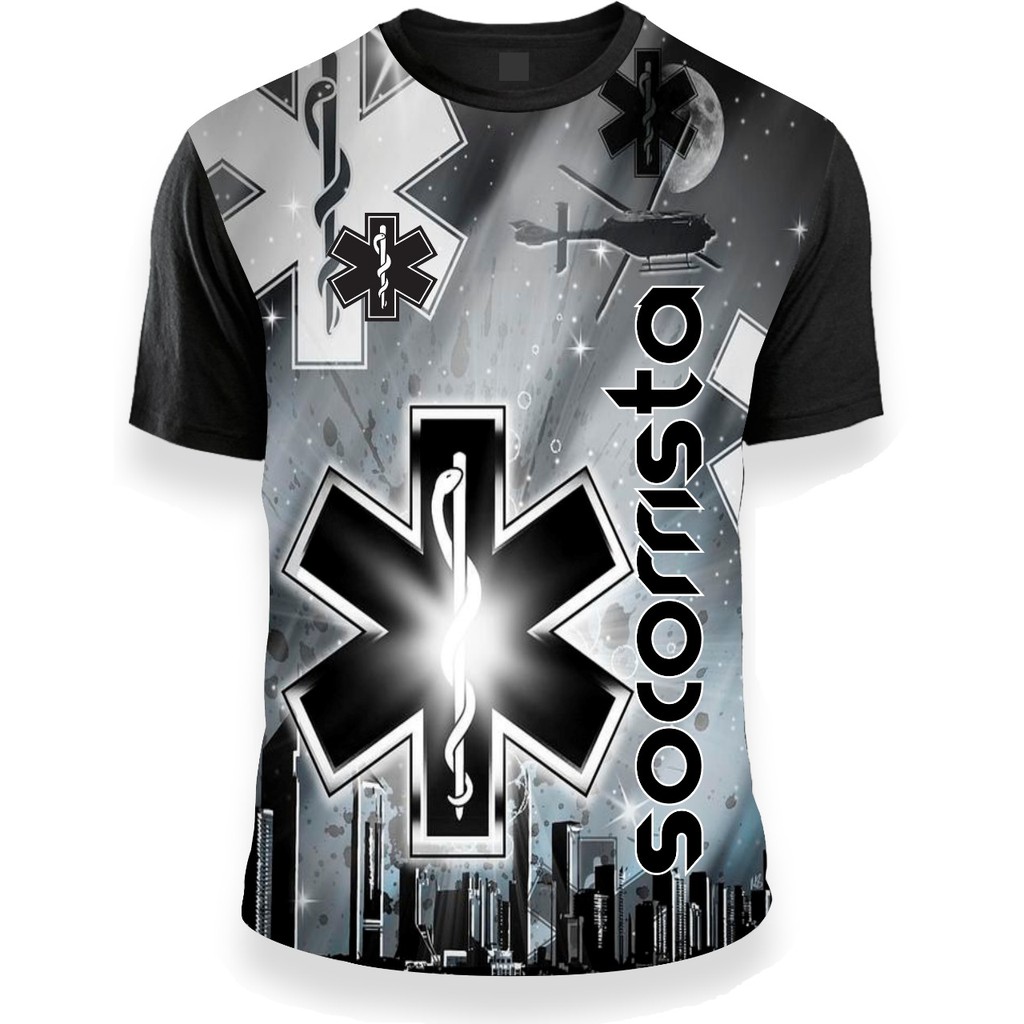 camiseta socorrista ,profissão de respeito que salva vidas,estampada.