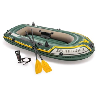 Barco Bote Inflável Intex Seahawk 200 Par De Remos Bomba em Oferta na Shopee