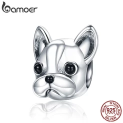 Bamoer Pingente De Prata 925 Com Pingente De Buldogue SCC315