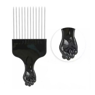 Pente Garfo Afro Black De Aço Cabelo Cacheados Barbeiro