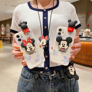 Capa De Celular Capinha Samsung A15 A14 A13 A12 M12 A11 M11 A05 A05S A04 A04S A03 A03S A02 A02S A30 A24 A23 A22 A21S A20 A20S A10S A7 2018 4G 5G 3D Cartoon Mouse Doll Protect Camera Soft Case With Stand Lanyard