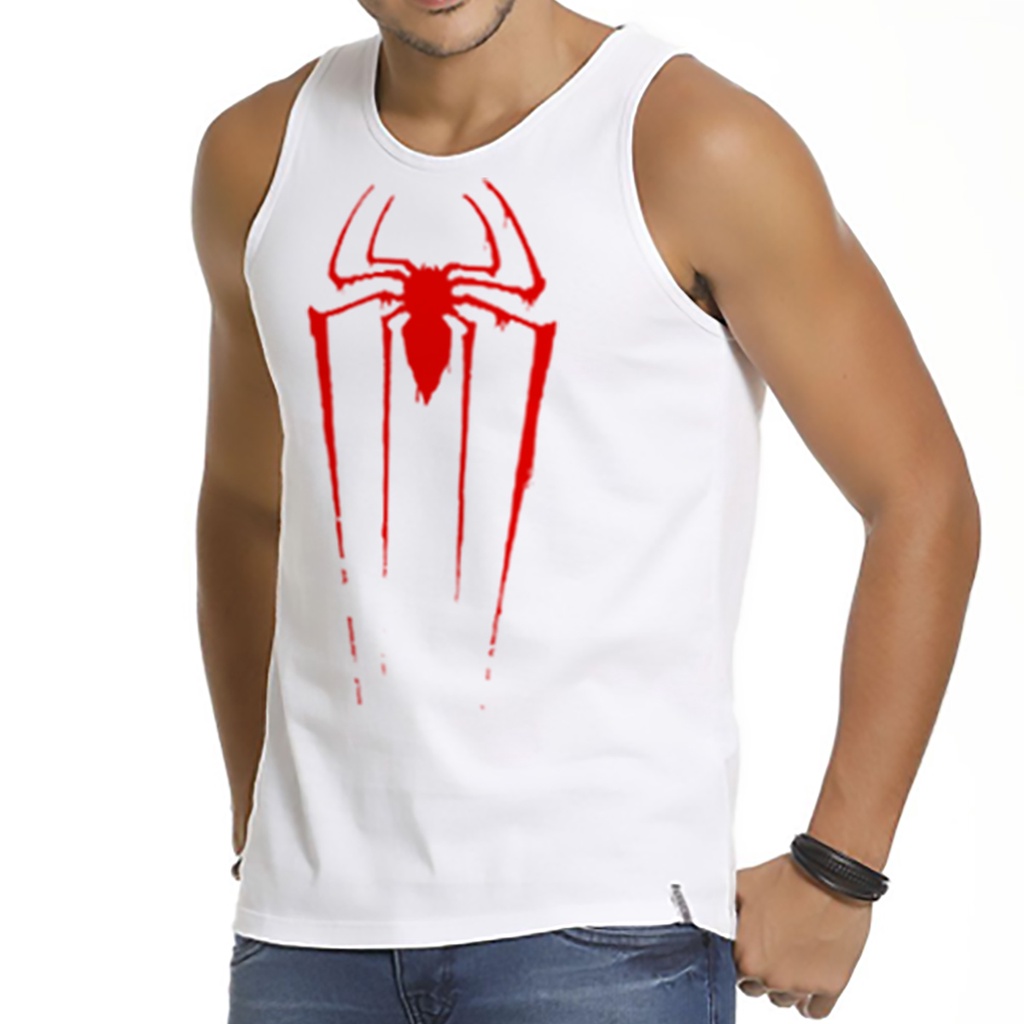 Homem Aranha spider man Camiseta masculina, regata ou blusa feminina Branca
