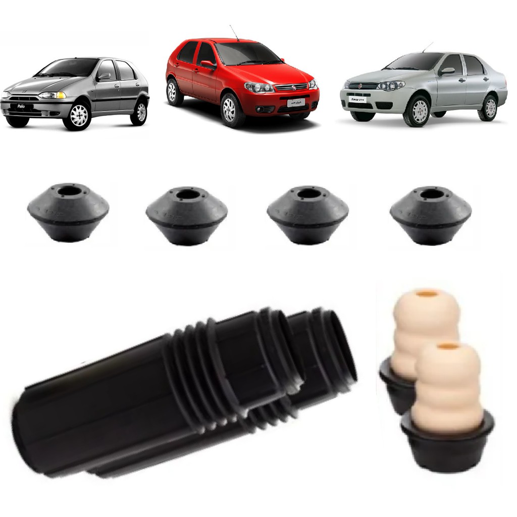 kit Batente Calço  Coifa Coxim Amortecedor Traseiro Palio 1996 a 20014 Siena 96 97 98 99 2000 2001