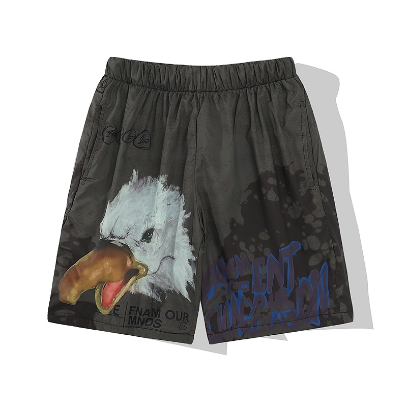 Travis Scott Novos produtos Travis Scott Cactus Jack For Fragment Imagination Calções de praia calças casuais Moda streetwear para casais Calções de praia Calções casuais de verão [M-XXL]