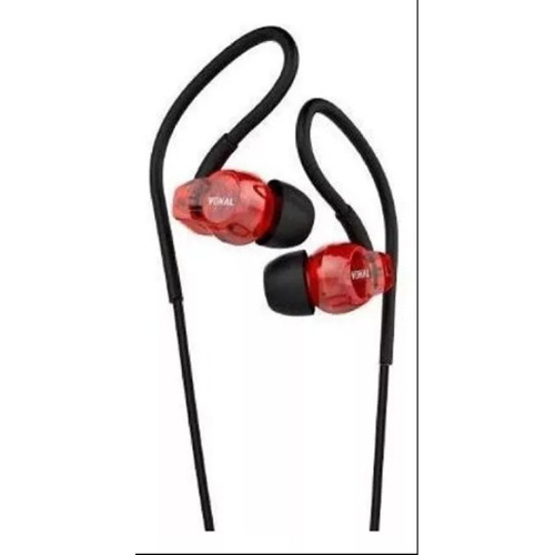 Fone De Ouvido Vokal E20 Vermelho In Ear Retorno Monitor C/ Microfone