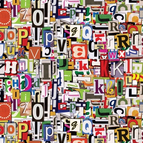 Adesivo De Parede  Letras Jornal Colorido Adesivo Lavável