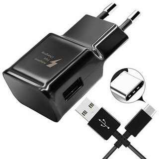 Carregador Ultra Rápido Fast Charge Samsung Para Note 8 9 S8 S9 S10 Plus Type C Preto