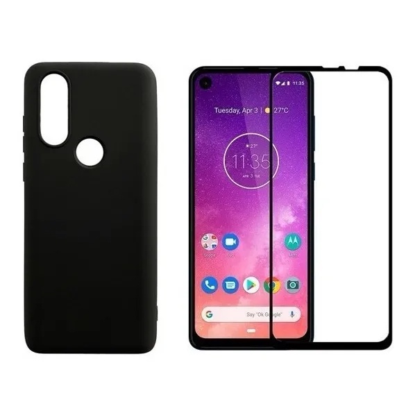 Capa Capinha Aveludada Moto One Vision + Película Vidro 9D em Oferta na Shopee