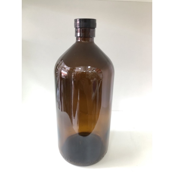 Vidro Âmbar Maceração 1 Litro Tampa Batoque Plástico Óleo Perfume - 01uni em Oferta na Shopee