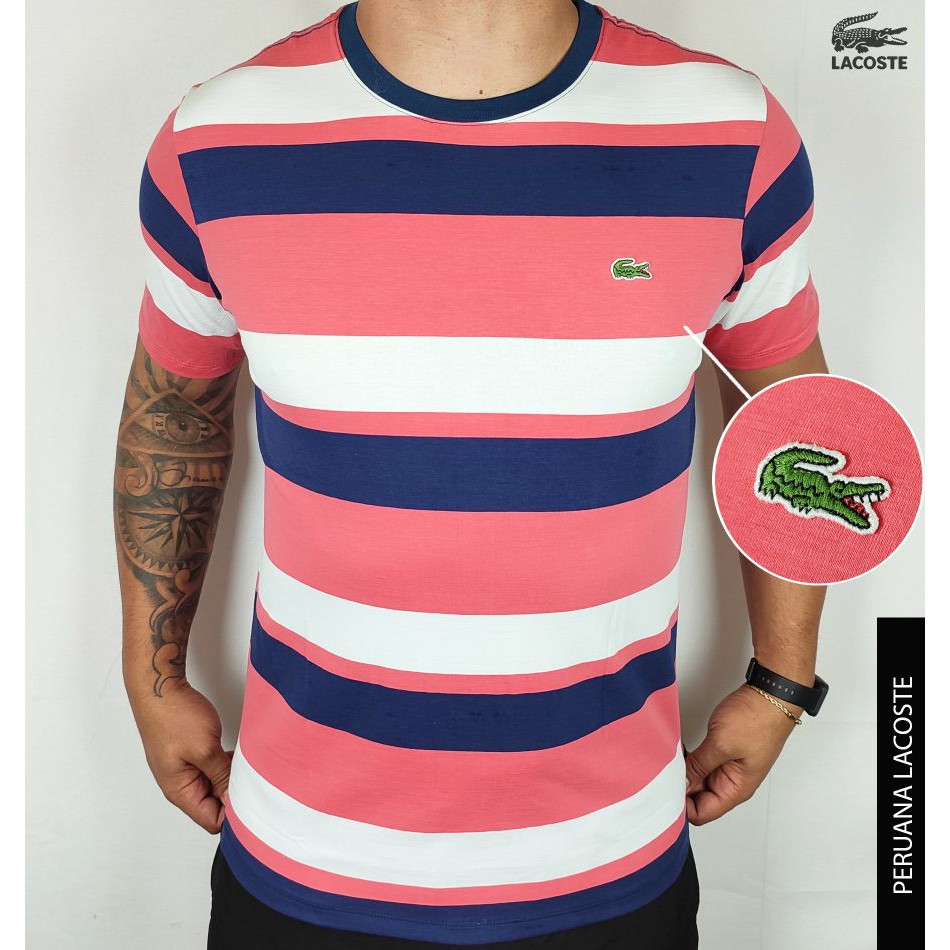 Camiseta Masculina Listrada-Malha-Peruana | Shopee Brasil