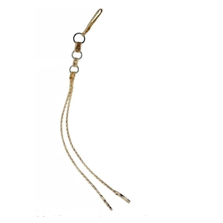 Rebengue Tala Chicote  3 Argolas Inox De Couro Cru Para Boiadeiro Pinhola