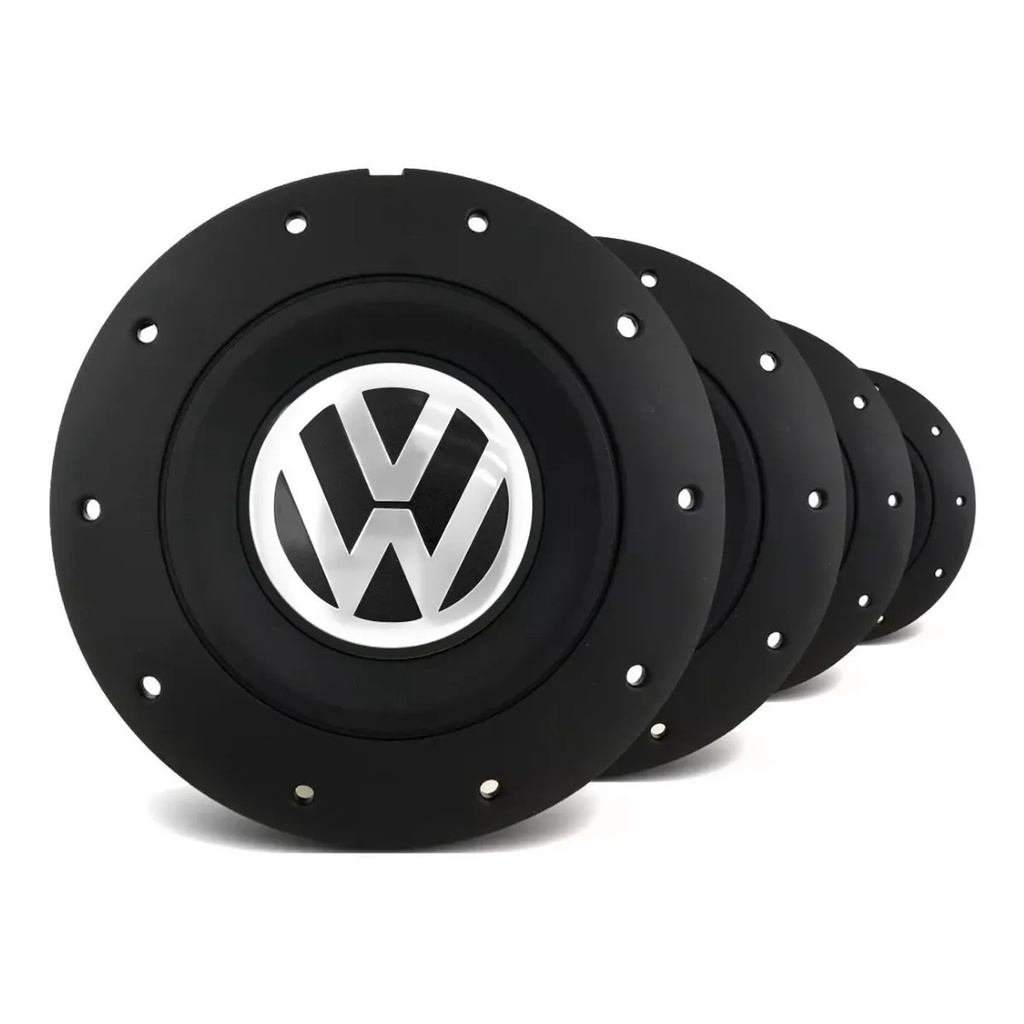 Jogo Calota Da Roda Vw Amarok 4x100 Aro 13 14 15 Preto Fosco