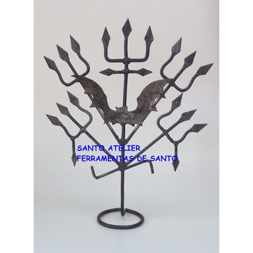 Ferramenta Exu morcego assentamento ferramenta ponto no ferro armas de exu no candomble umbanda 45 Cm