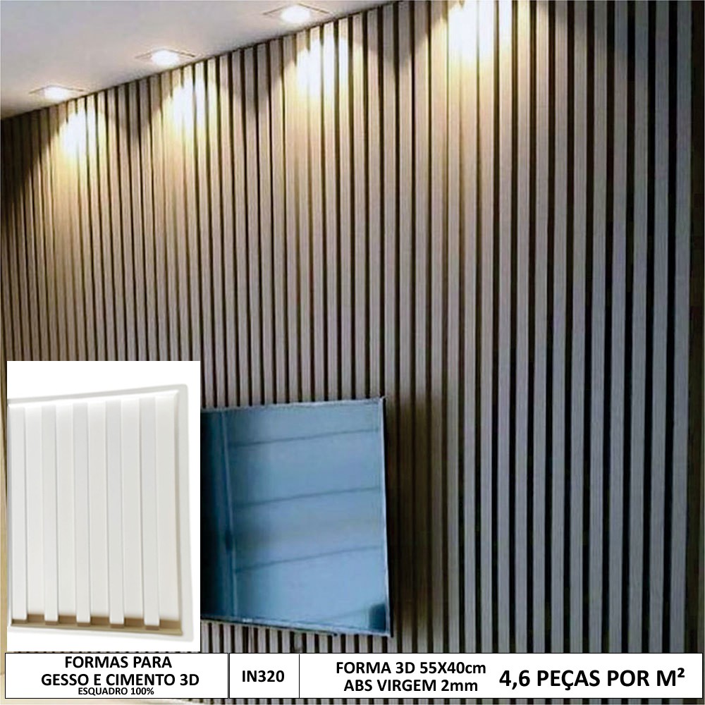 Forma 3d Gesso Ripado 55x40cm Abs 2mm Forma Gesso/cimento 3d