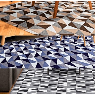 Tapete Jacquard 3,00 m x 2,00 m Antiderrapante Geométrico Sala Escritório Quarto em Oferta na Shopee