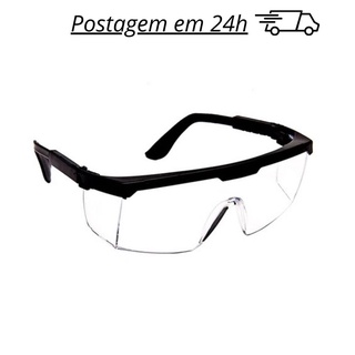 Óculos de Segurança Com Proteção Para Trabalho EPI Transparente Incolor Com Ajuste Supermedy