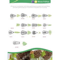 Bico Wilton folhas decoração original todos os modelos (CHOCO)