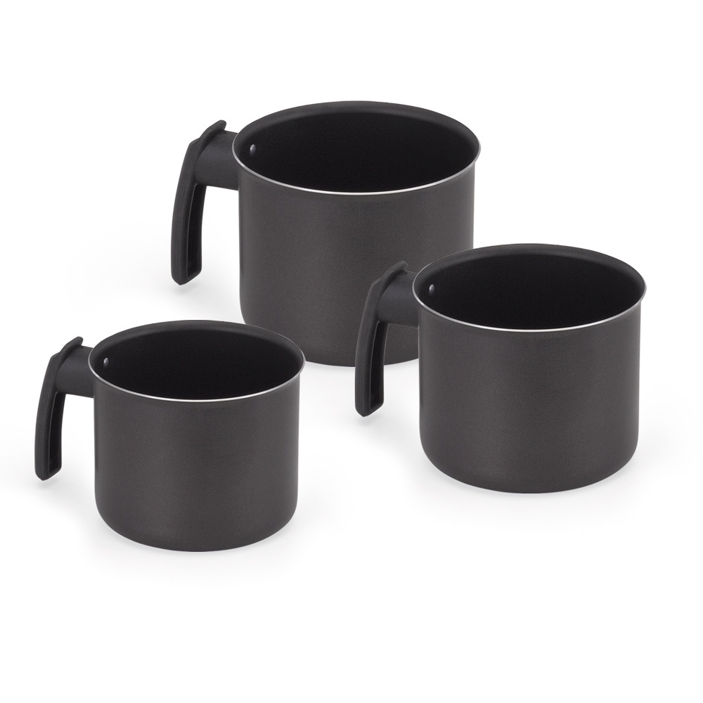 Jogo Fervedor Antiaderente 3 Peças 12 14 16Cm Preto Nacional em Oferta na Shopee