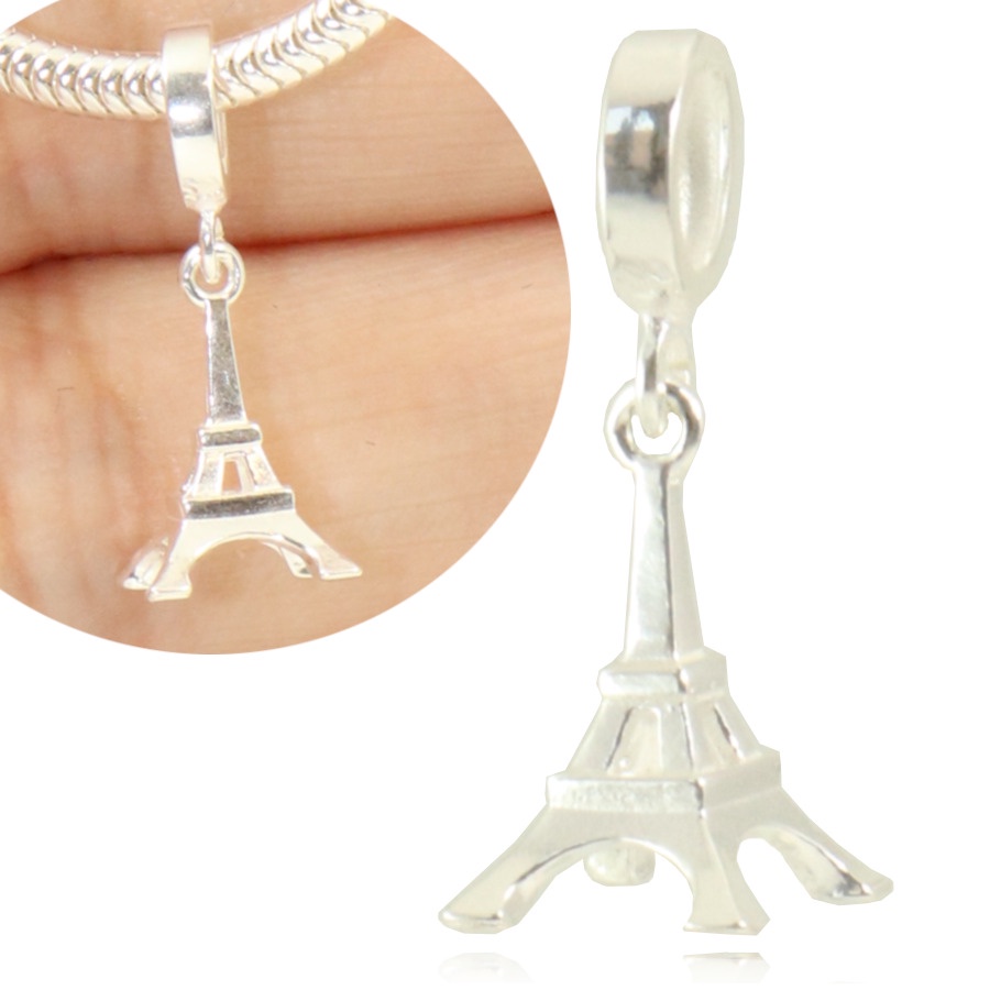 Berloque Charms Pingente Torre Eiffel Prata 925