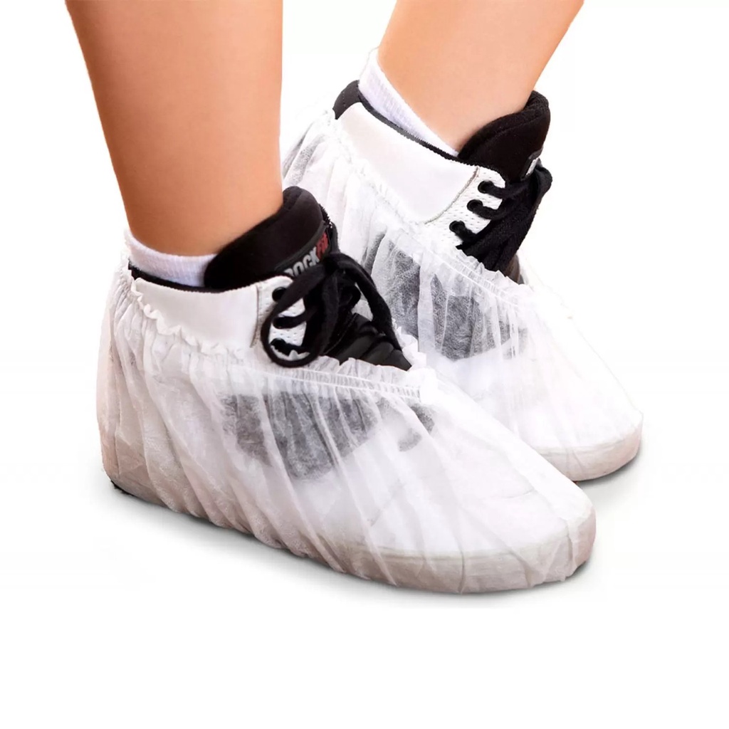 Propé Descartável TNT Sapatilha C/ Elástico 100 Un em Oferta na Shopee