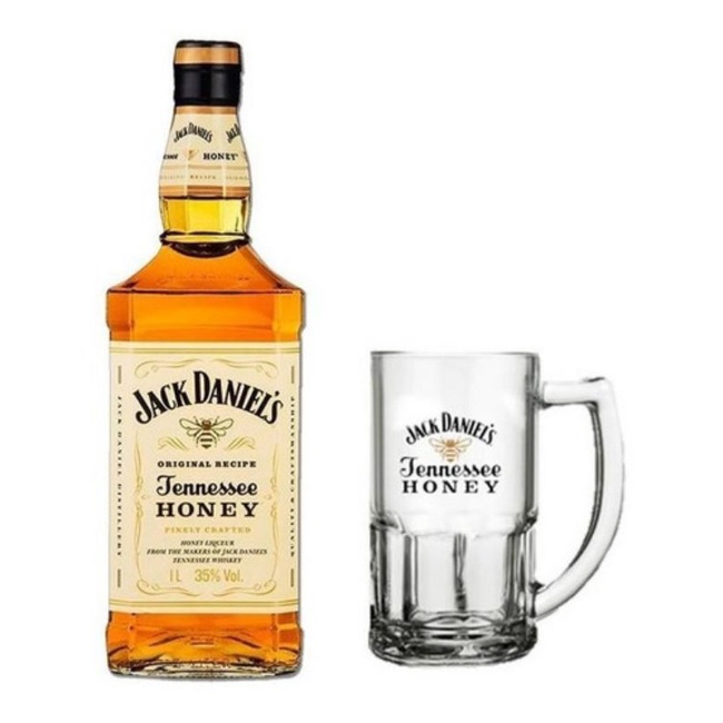 kit Whiskys Jack Daniels Honey com caneca 1 L promocao Shopee Brasil