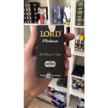Lâmina Inox Barbear Barba Platinum Lord Lamina C/ 50un Black