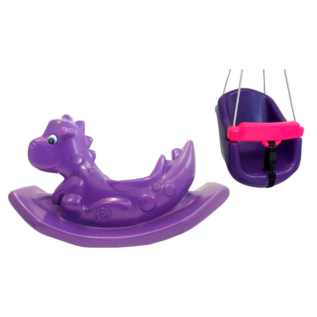 2 Brinquedos Parquinho E Gangorra-kit Balanço Com Cinto De Segurança E Gangorra Anatômica Atóxica