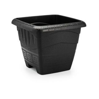 Kit 12 Vasos Quadrado Preto Tacho Plástico  11 Litros Para Flores E Plantas