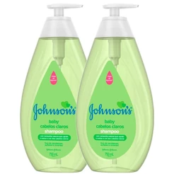Kit com 2 Shampoo Johnson's Baby Cabelos Claros 750ml