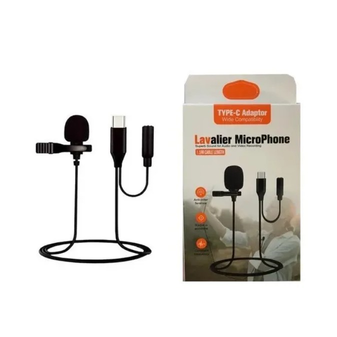 Microfone Lapela Modelo Tipo C Celular Novo Alta Qualidade