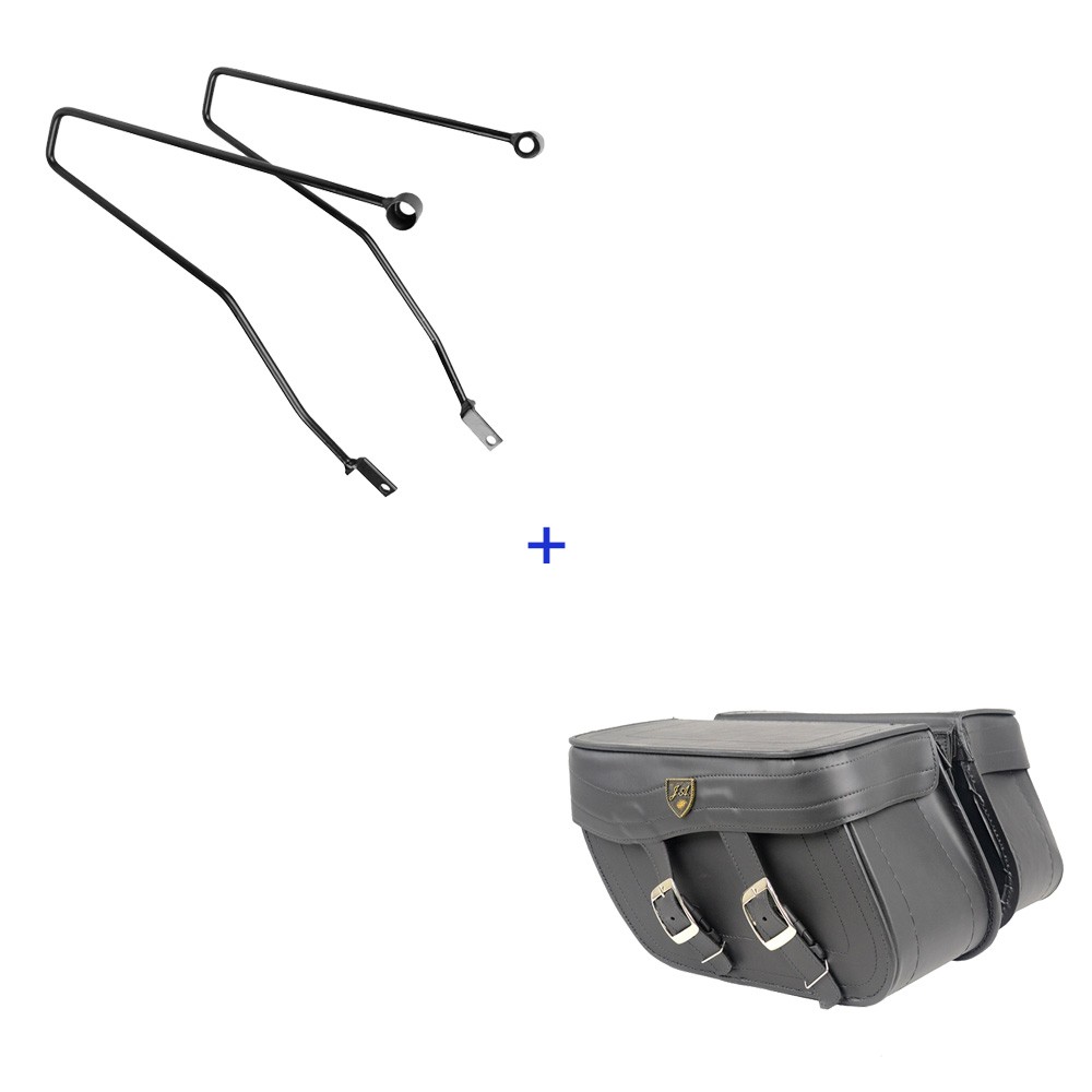 Kit Viagem Street Twin Afastador + Alforge Lateral Losango 18 Litros Liso