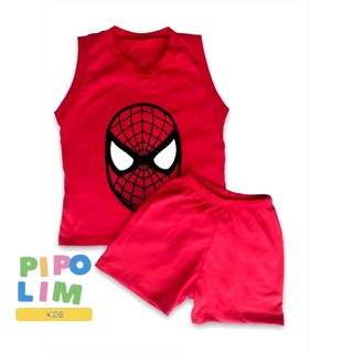 Pijama infantil e uso casual regata curto menino masculino tamanho 1 a 7 anos - algodão
