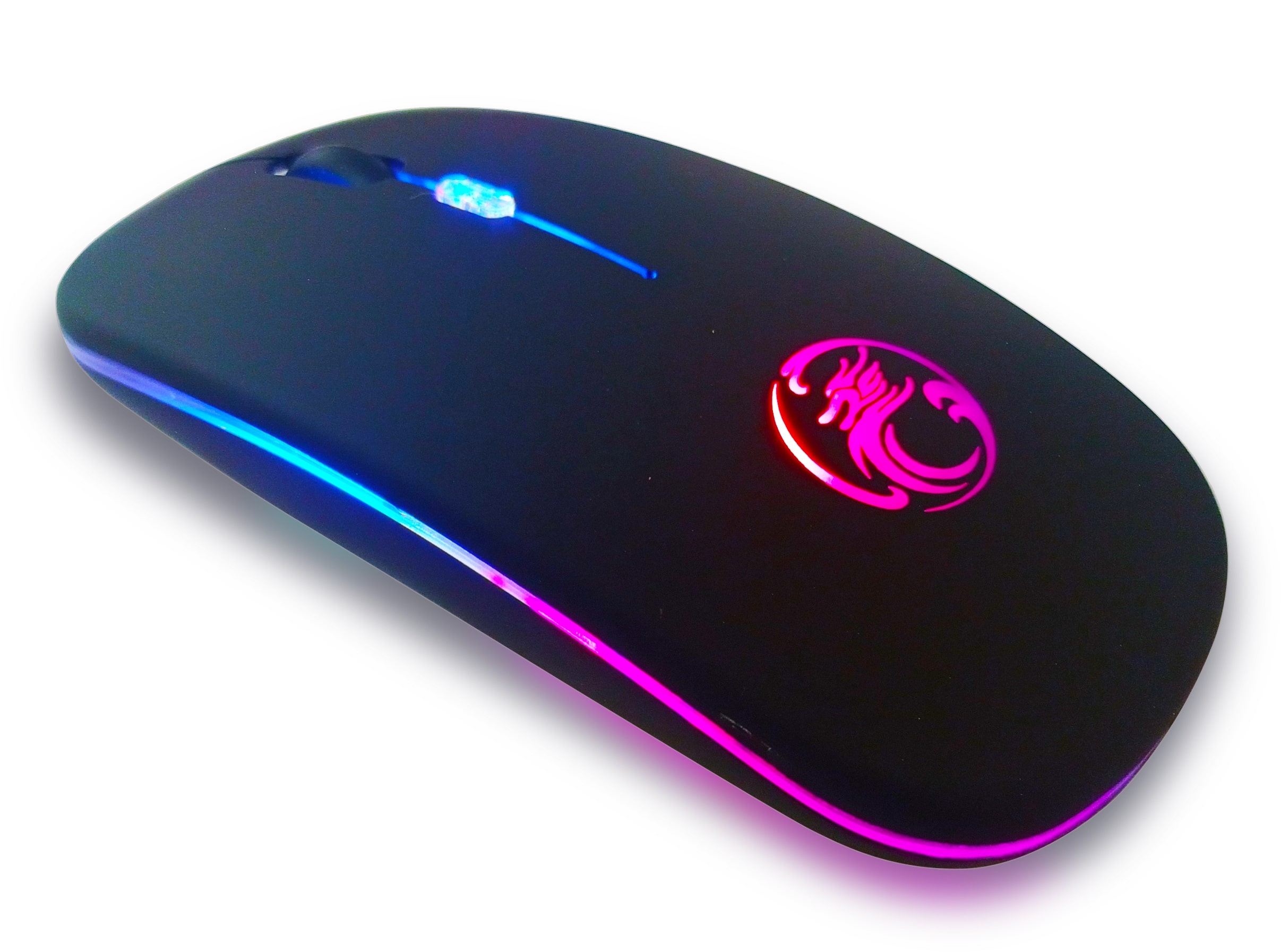 Mouse Sem Fio Recarregavel Mudo Mouse 2.4ghz Usb Optico Led Backlight