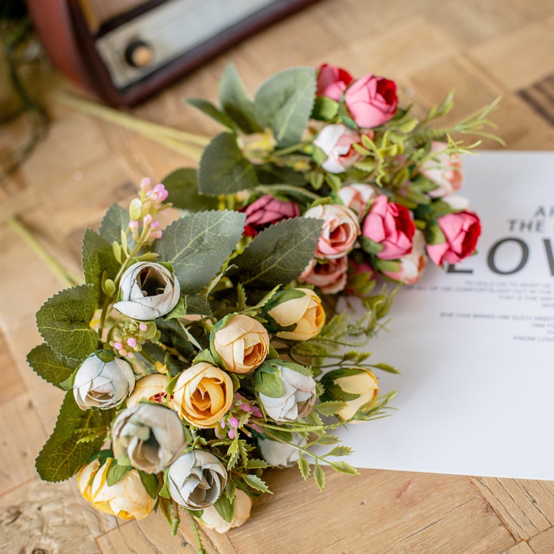 15 Pequenas Rosas Flores Artificiais Decoração De Casamento De Plástico  Casa Camélia Bouquets Sala Decorações Adereços Foto | Shopee Brasil
