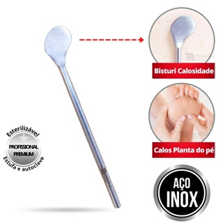Bisturi Calosidade Plantar tira Calos Podologia Pedicure Aço Inox Profissional Ref. 222 em Oferta na Shopee