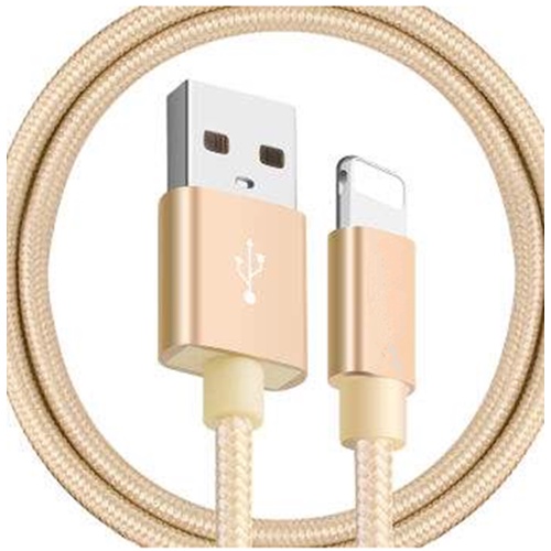 Cabo Usb Metalizado Novo iPhone 5 5s 6 6s 7 8 X Importado 2 METROS comprimento