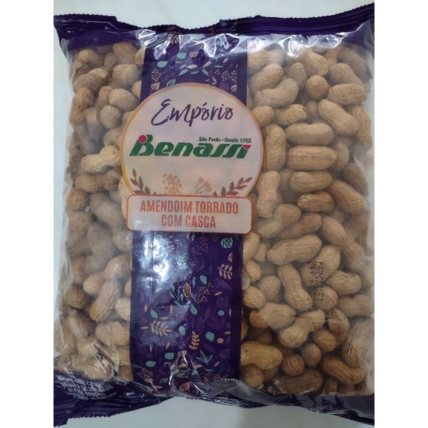 Amendoim torrado com casca Benassi 1.005kg | Shopee Brasil