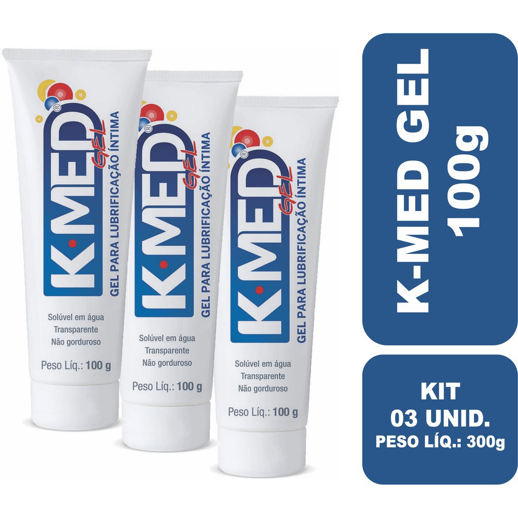 KIT 3 K-med Gel para Lubrifição Íntima Kmed 100g Cada - Lubrificante Intimo