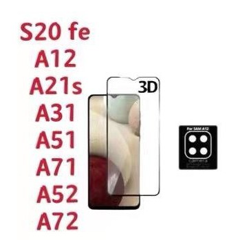 Kit Película 9D Vidro Para Samsung +Pelicula De Camera 3D S20 fe/A12/A21s/A31/A51/A71/A52/A72 pronto entrega