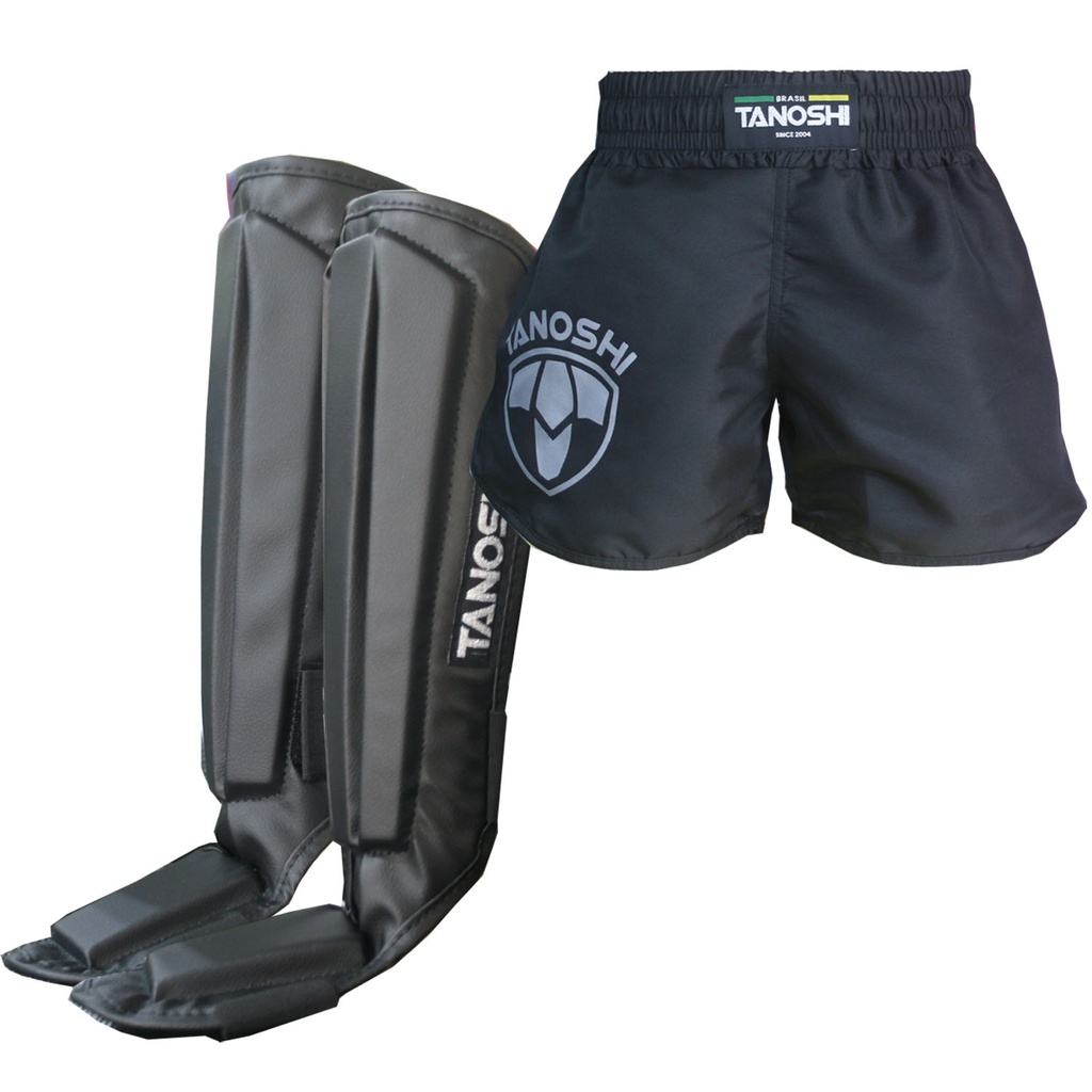 Kit Caneleira preta e shorts HTX preta MuayThai Sanda Kick luta mma fight em Oferta na Shopee