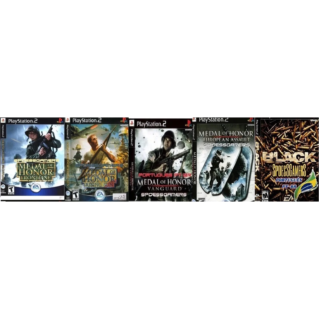5 Jogos Ps2 Call Of Duty Medal Of Honor Black Battlefield