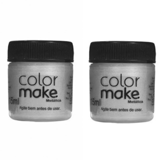 Kit Tinta Liquida Metálica 15ml Colormake C/ 2 (Prata) Carnaval Maquiagem Artistica em Oferta na Shopee