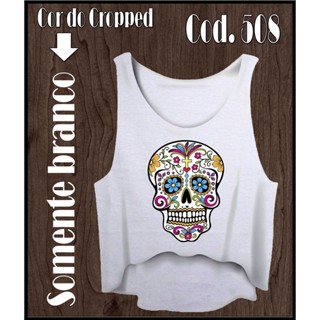 Cropped Regata Academia Caveira Mexicana em Oferta na Shopee