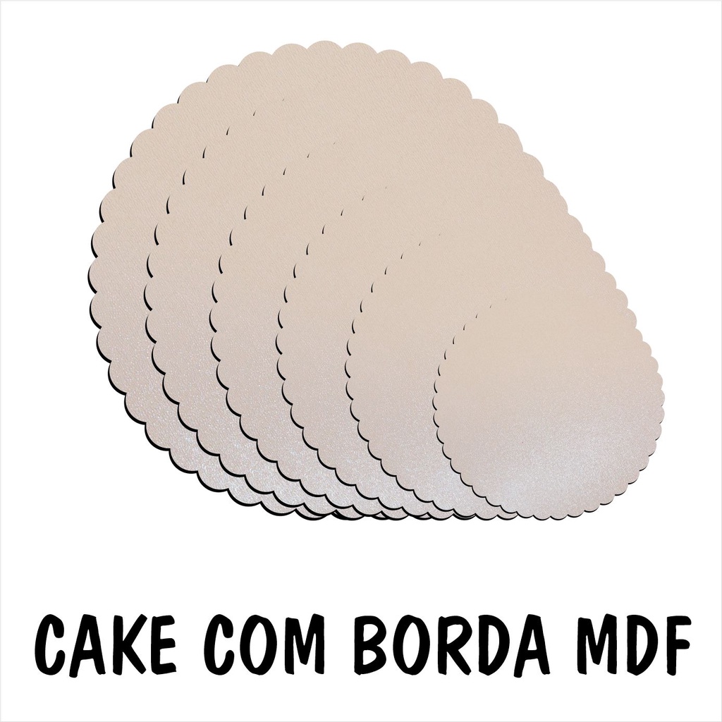 Cake Board MDF COM BORDA cakeboard em Oferta na Shopee